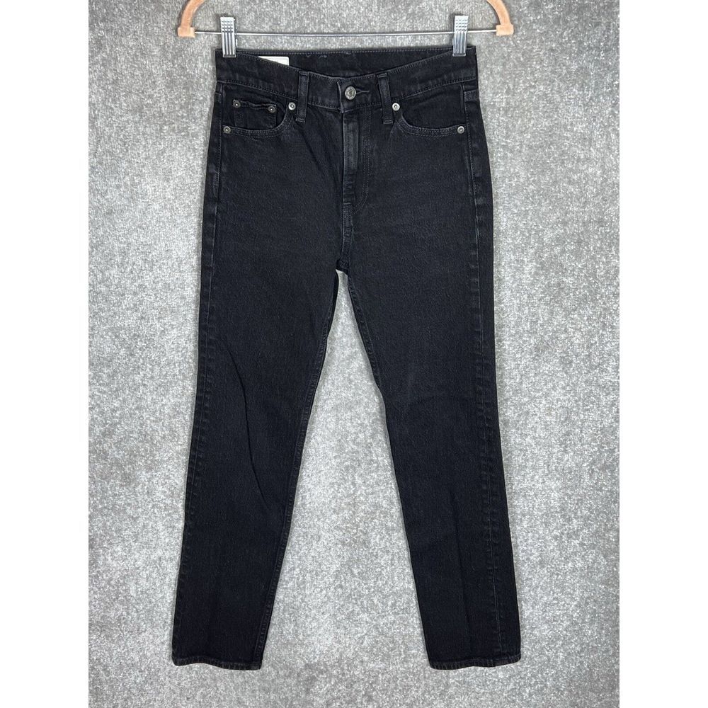 GAP 90's Straight High Rise Jeans‎ Womens Size 0 Black Stretch Denim Y2K Vibe